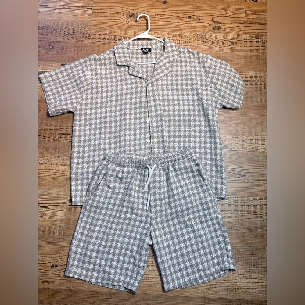 Plaid men’s 2 piece set